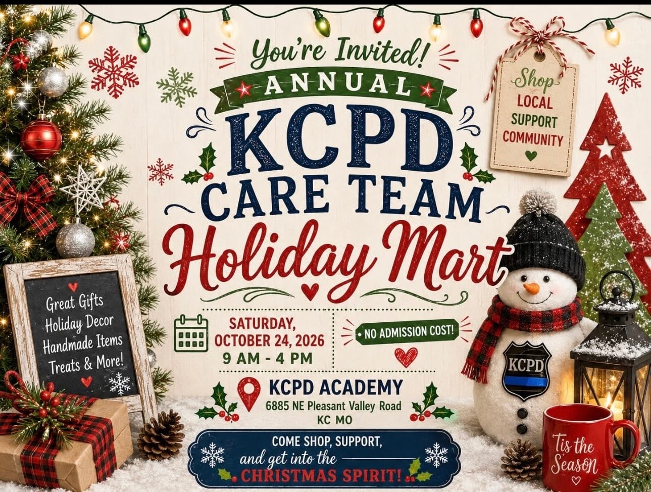 KCPD Care Team Holiday Mart — Saturday October 24, 2026, 9 AM to 4 PM at KCPD Academy